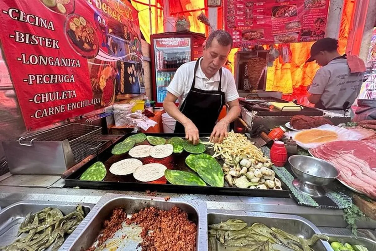 Busy street food scene, energy of a high performing mobile menu