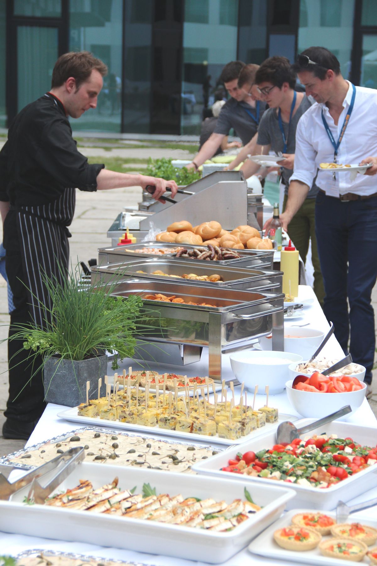 Busy office lunch catering service