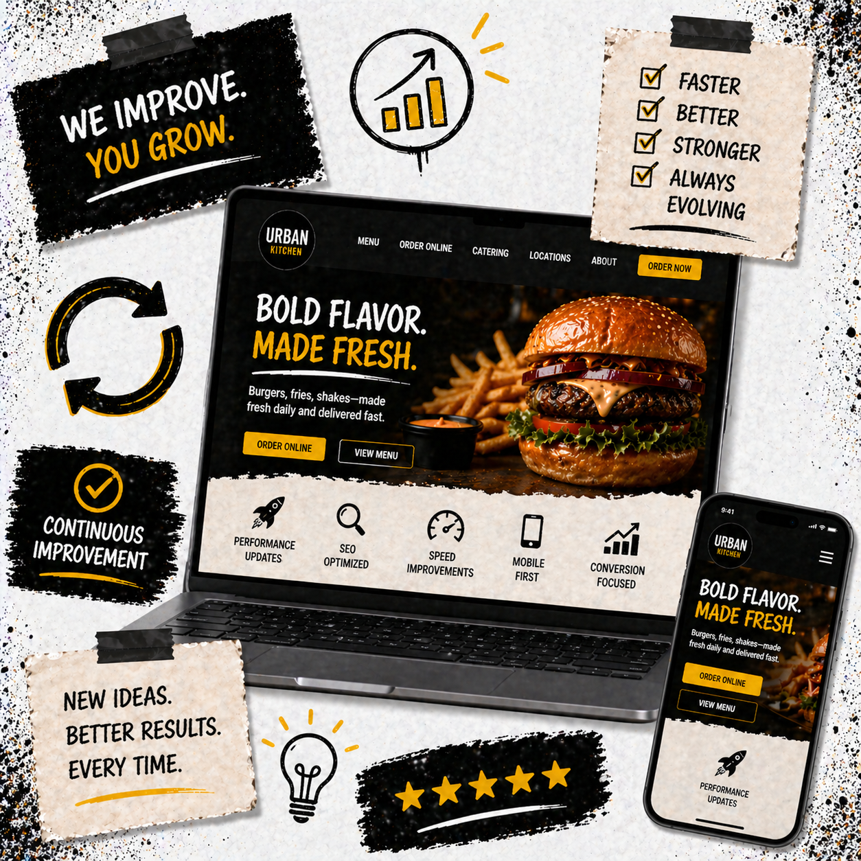 Person working at a desktop monitor with website code open