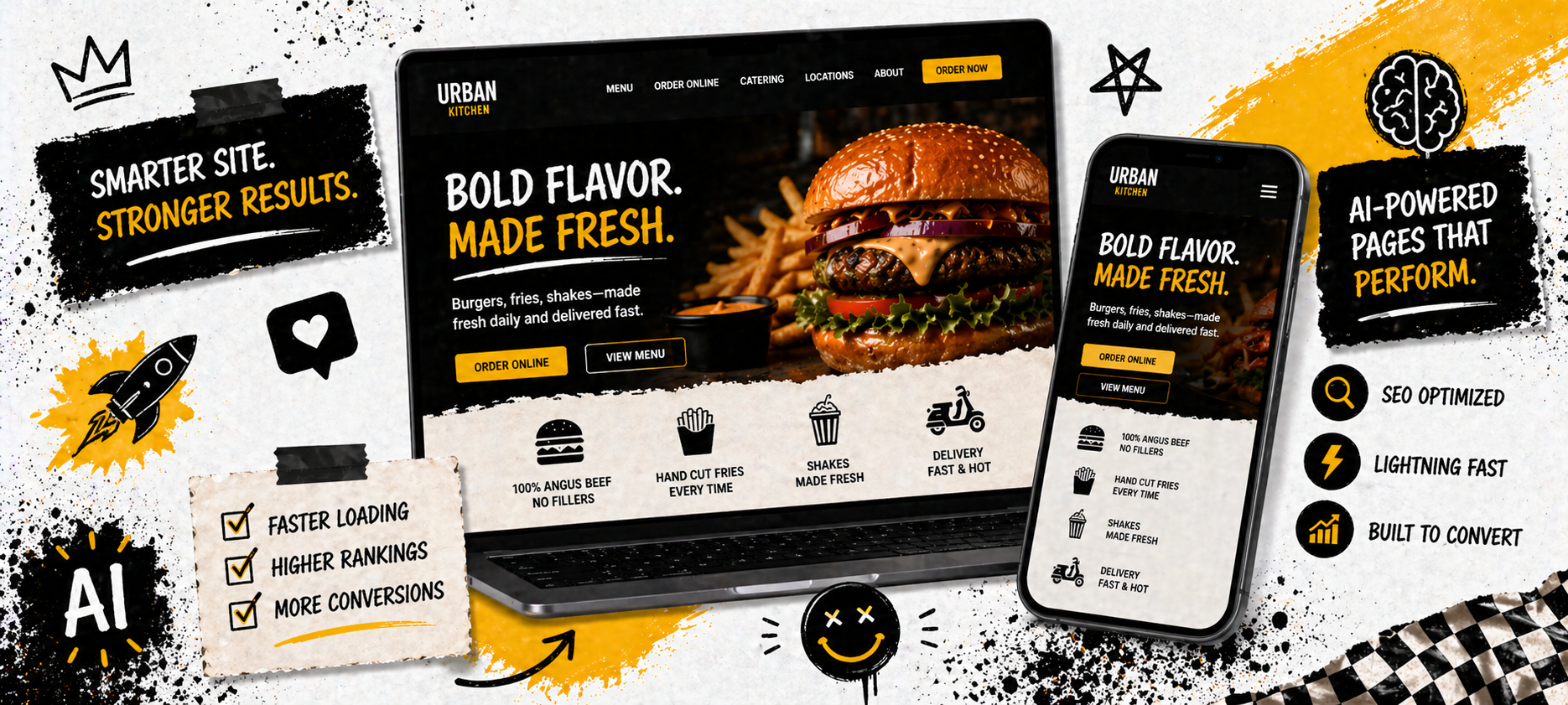 Map view showing restaurant listings across Austin