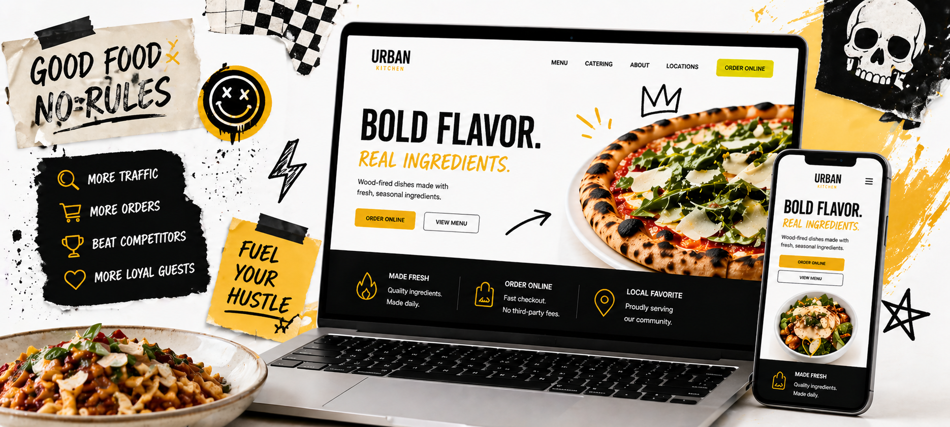 Restaurant website sample homepage